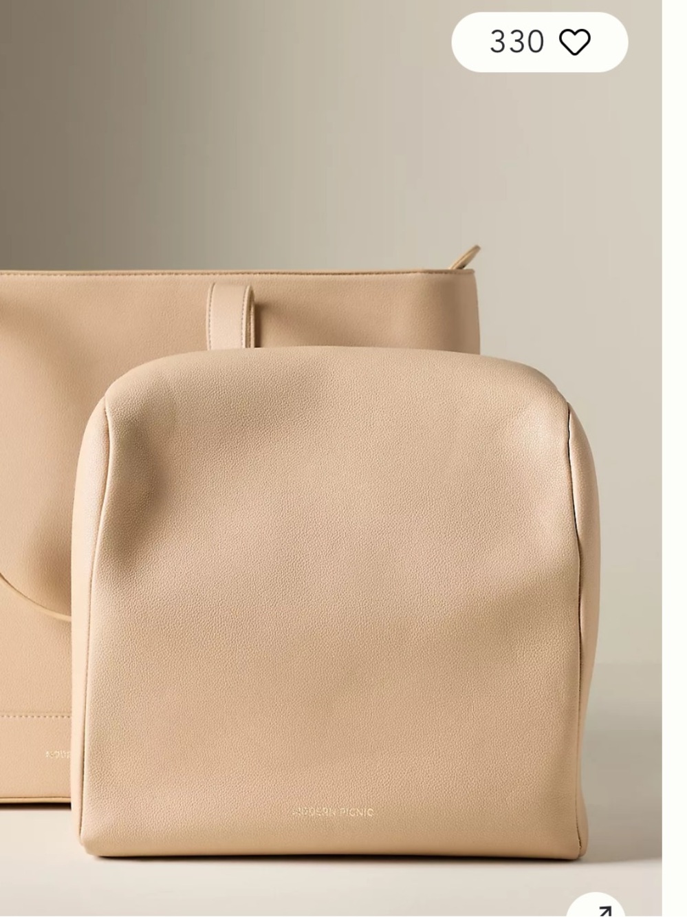 Modern picnic leather tote + lunch bag Anthropologie nwt